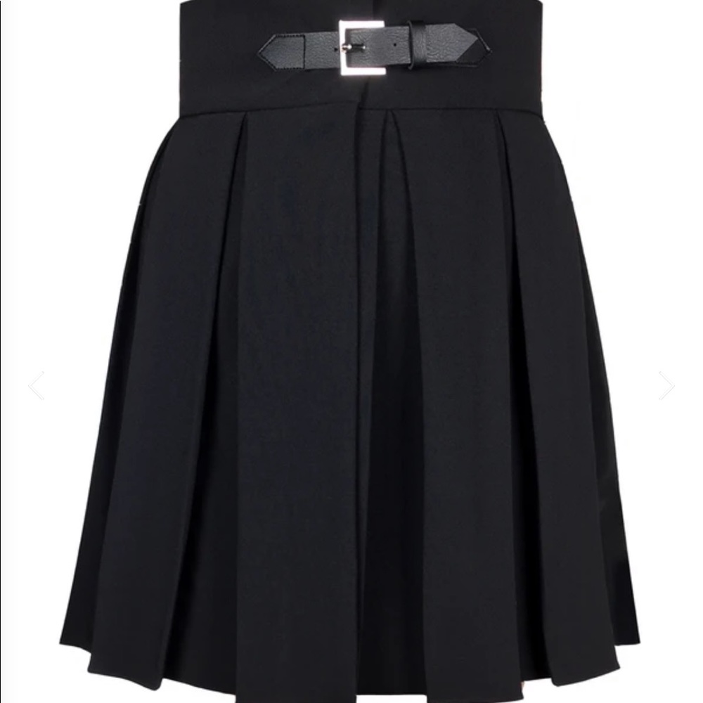 Deandri Skater Pleated Skirt Black Goth Egirl XXS